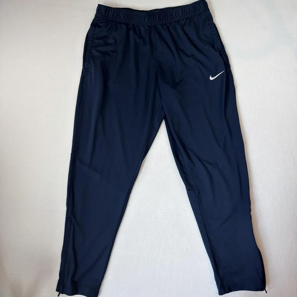 Nike DRI-FIT Track Pants Mens Large Blue Tapered Ankle Zip Warmup Player issued